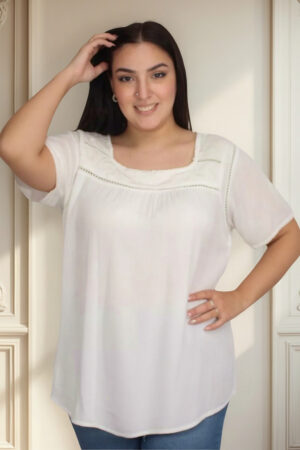 Blusa Remera Bordada Talle Grande Mujer Importado