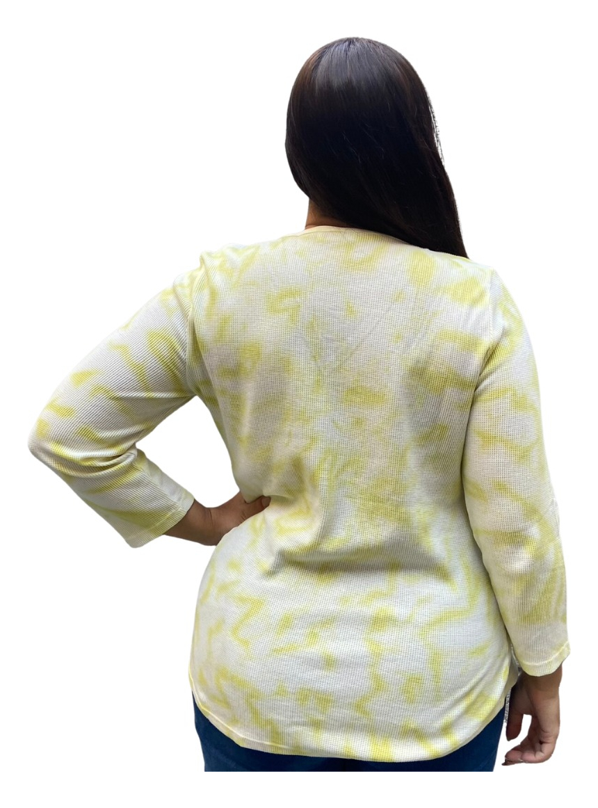 Remera Blusa Mujer Talles Grandes Manga Tres Cuartos Algodón - Imagen 4