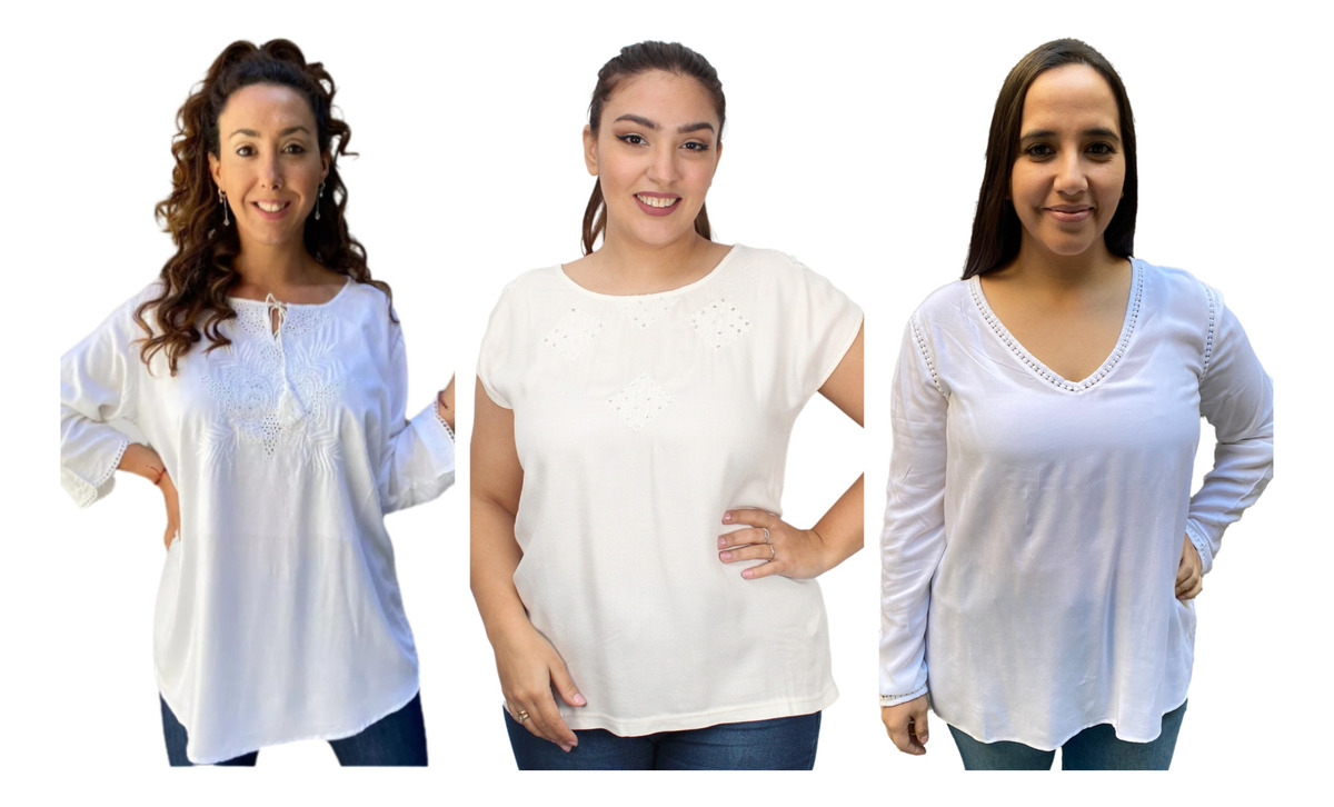 Blusa Amplia Bordada Viscosa Super Suave Importada - Imagen 13