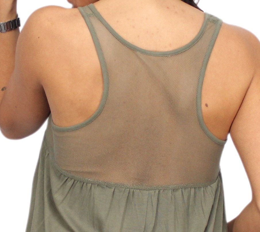 Musculosa Lisa Red Botones Amplia Importada - Imagen 4