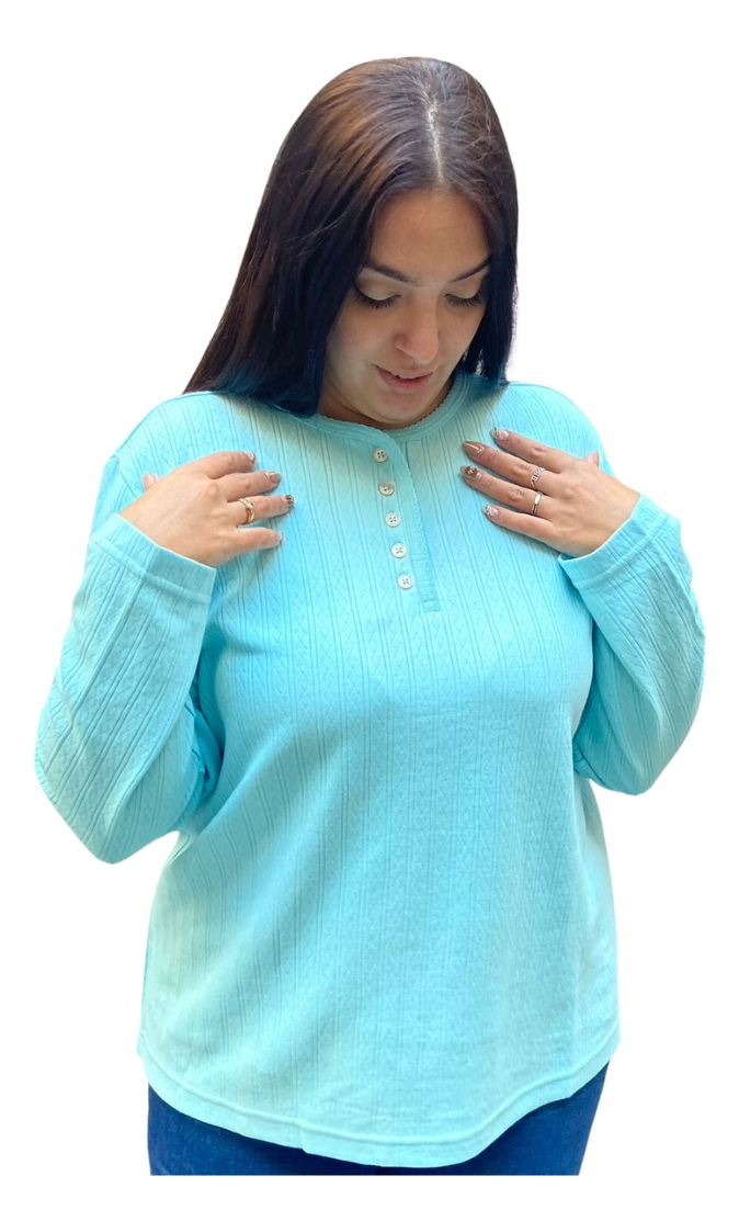 Remera Blusa Mujer Talles Grandes Escote 5 Botones - Imagen 19