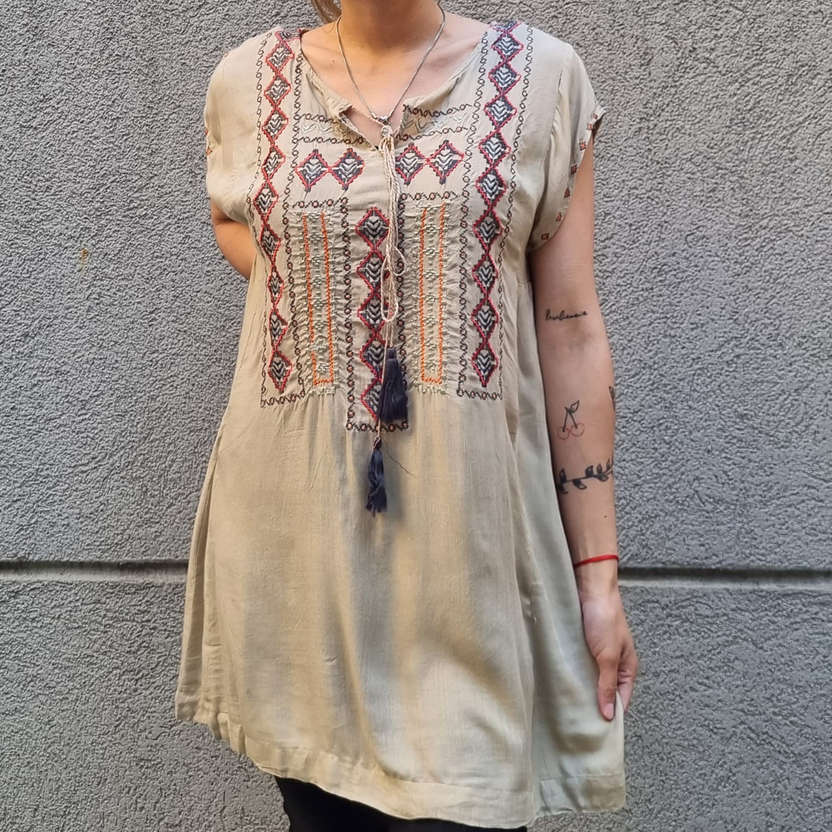 Blusa Vestido Bordado Cordon Talles Grandes - Imagen 24