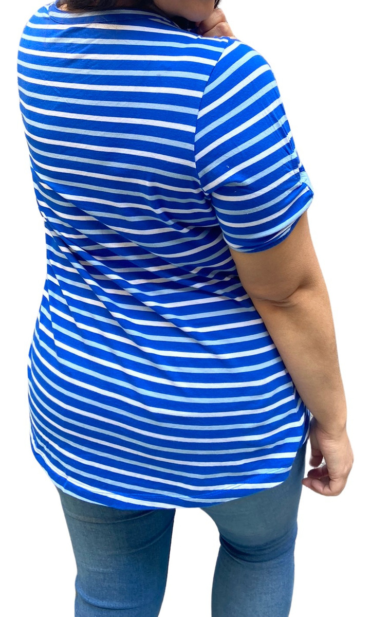 Remera Kim Rogers Rayada Talle Grande Importado - Imagen 7