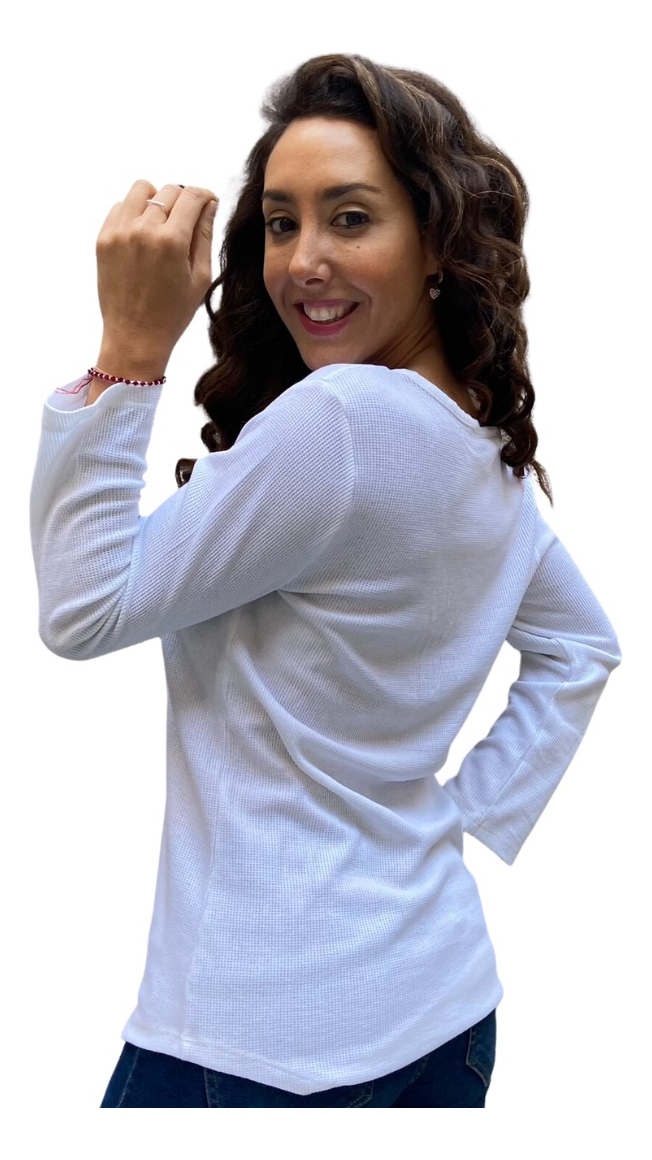 Remera Blusa Mujer Talles Grandes Manga Tres Cuartos Algodón - Imagen 21