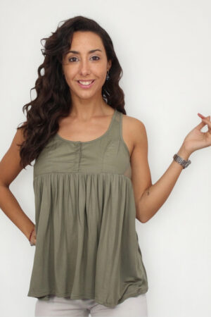 Musculosa Lisa Red Botones Amplia Importada