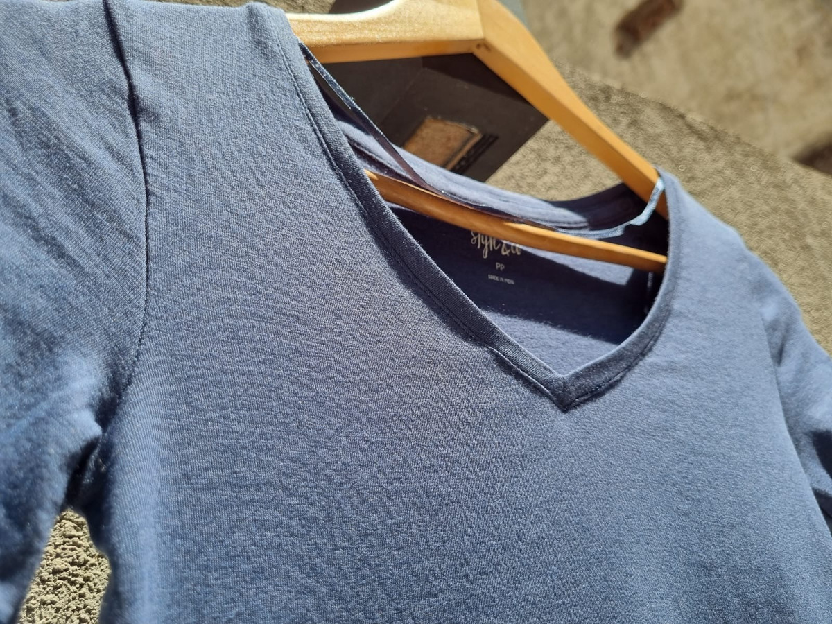 Remera Básica Manga Corta Calidad Premium Cuello V Importada - Imagen 3