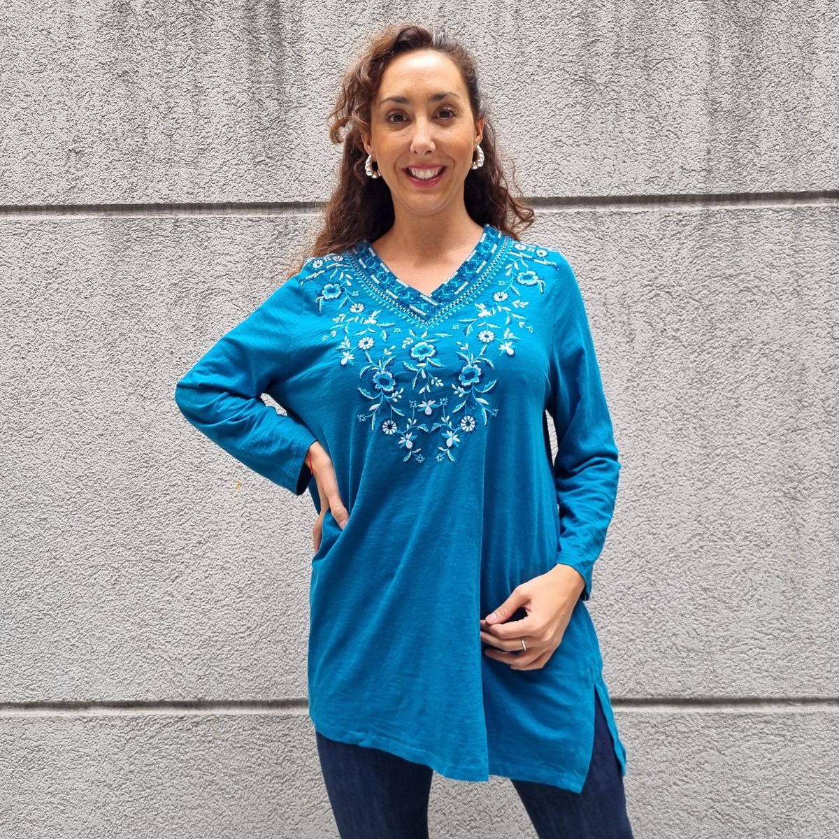 Blusa Remera Bordada Mujer Talles Grandes Algodón Importada - Imagen 30