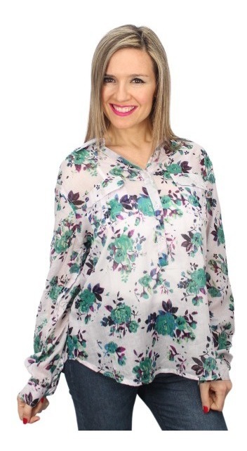 Blusa Camisa Cotton Daisy Floreada Talle Grande Importada - Imagen 9