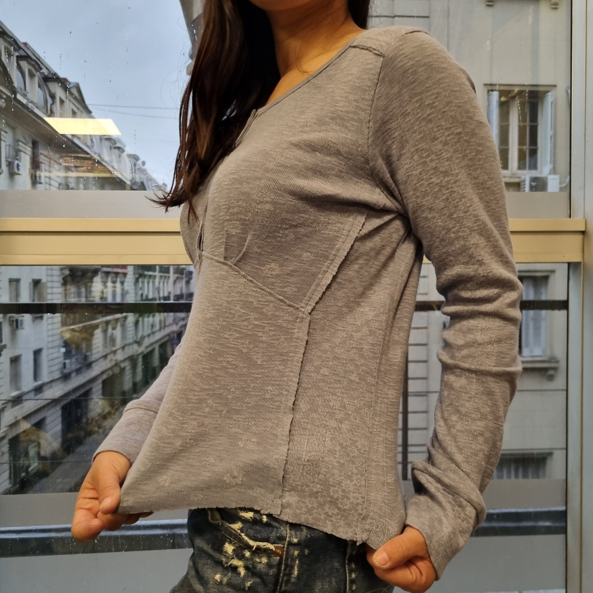 Blusa Remera Lucky Brand Manga Larga Algodon 100% Importada - Imagen 10