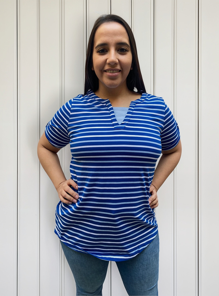 Remera Kim Rogers Rayada Talle Grande Importado