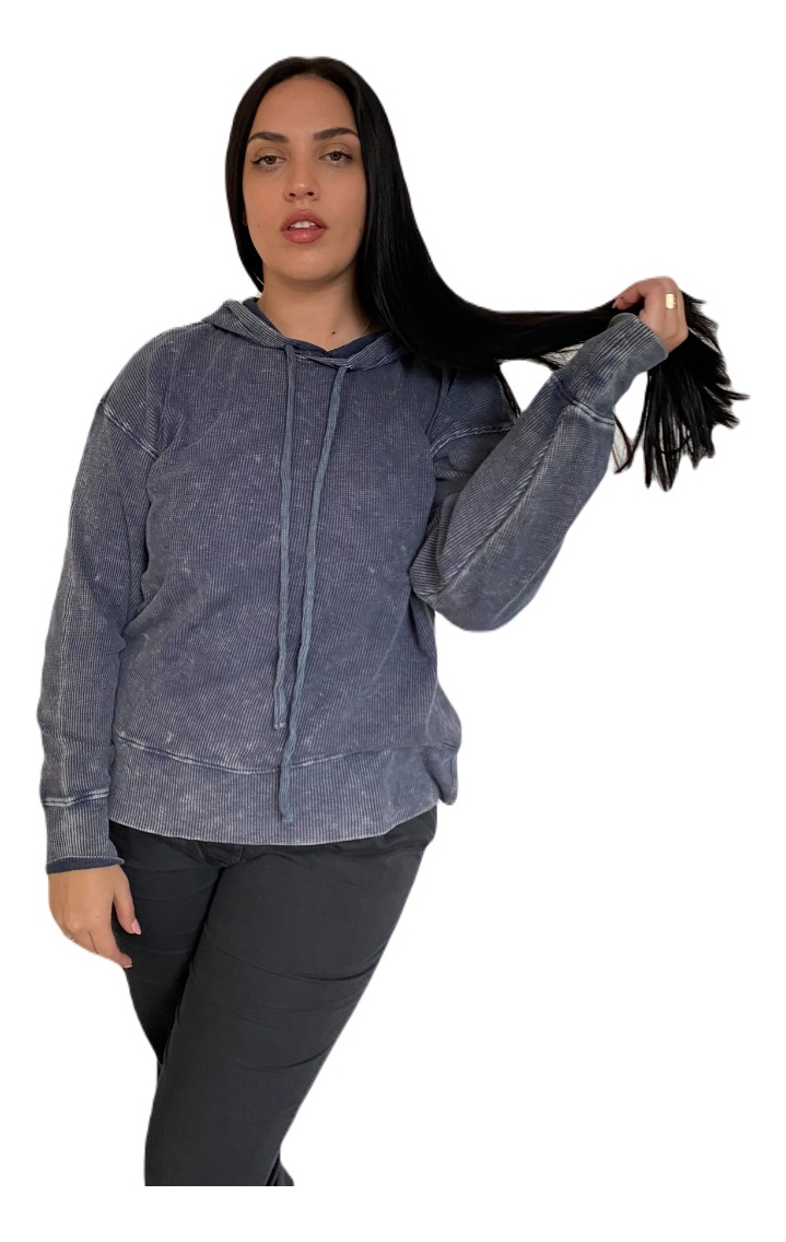 Buzo Hoodie Grandes Texturado Degastado Suave - Imagen 13