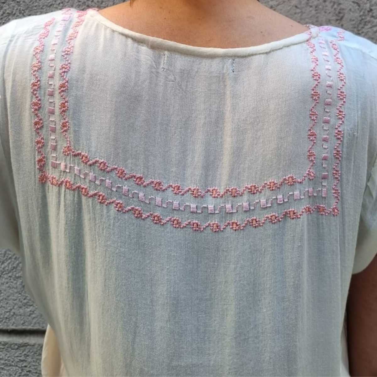 Blusa Vestido Bordado Cordon Talles Grandes - Imagen 7