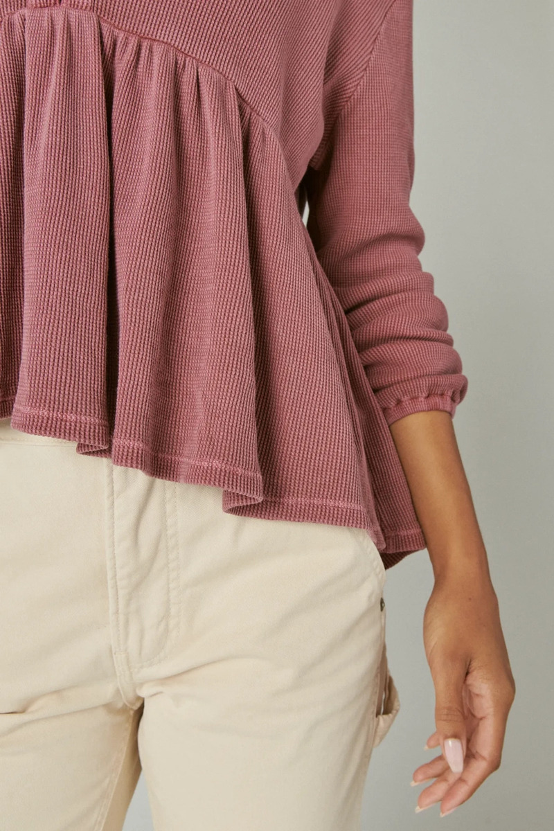 Blusa Lucky Brand Waffle Peplum Top Talle Grande Algodón100% - Imagen 15