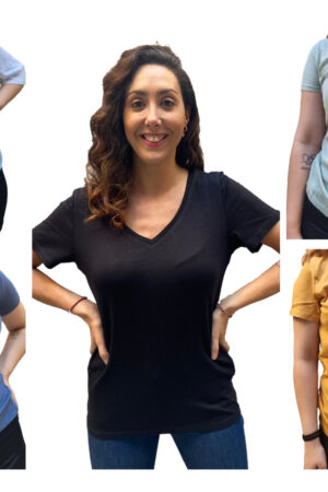 Remera Básica Manga Corta Calidad Premium Cuello V Importada