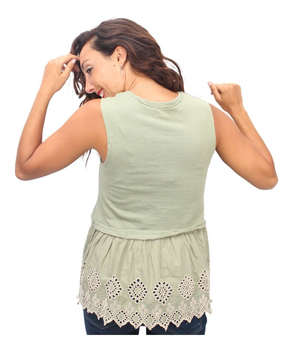 Musculosa Broderie Volados Algodon Importada - Imagen 6