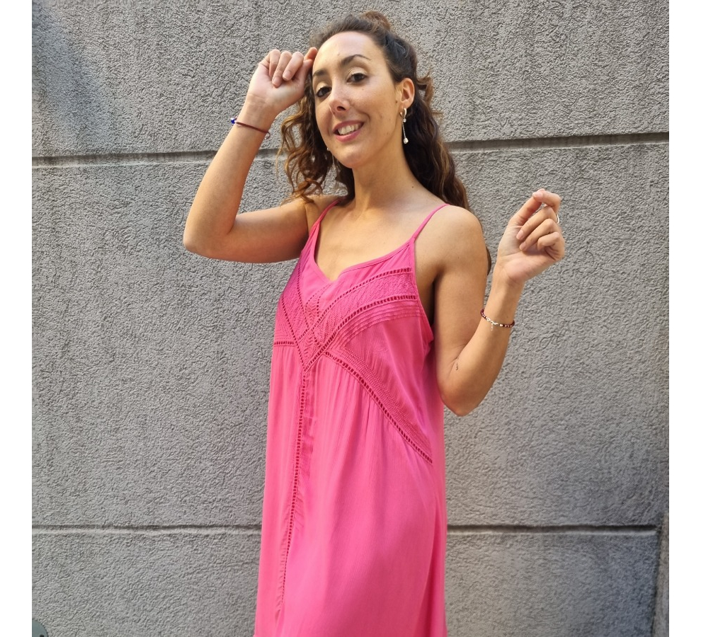 Vestido Solero Corto Broderie Viscosa Verano - Imagen 4