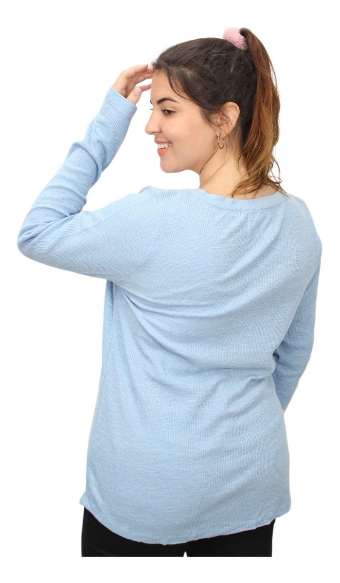 Blusa Remera Sonoma Botones Detalles Encaje T. Grande Import - Imagen 15