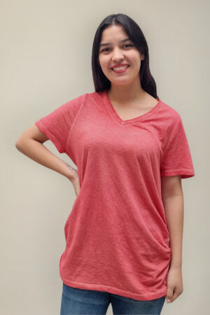 Remera Blusa Fruncido Talle Grande Algodón Premium