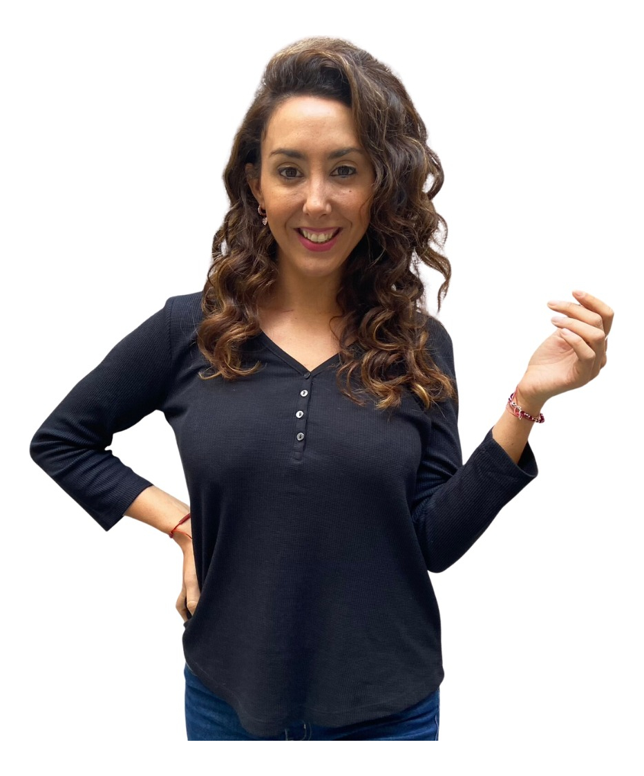 Remera Blusa Mujer Talles Grandes Manga Tres Cuartos Algodón - Imagen 26