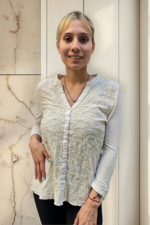 Camisa Rapsodia Stonewash Bordado Perlas Importado