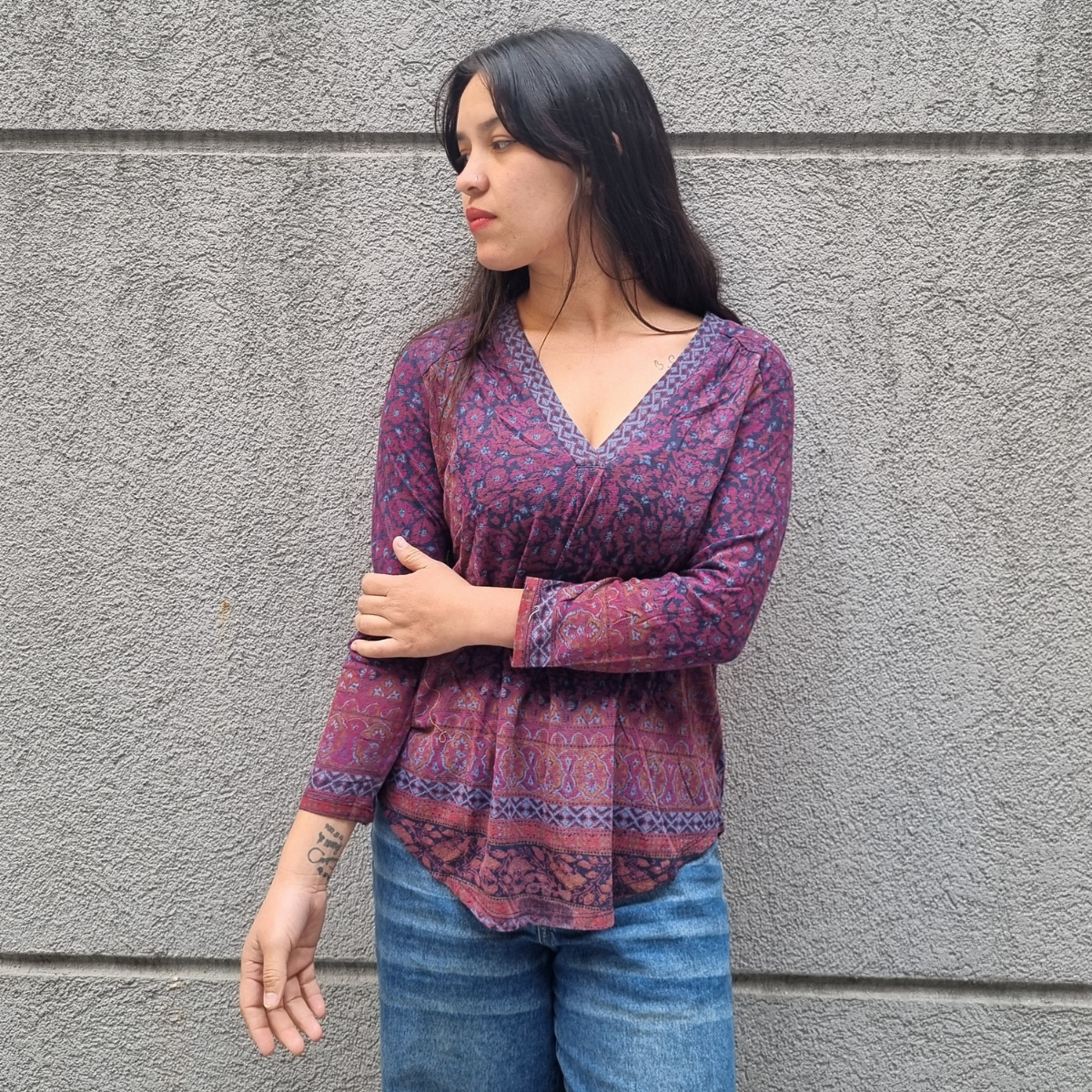 Blusa Lucky Brand Estampada Talle Grande Importada - Imagen 5