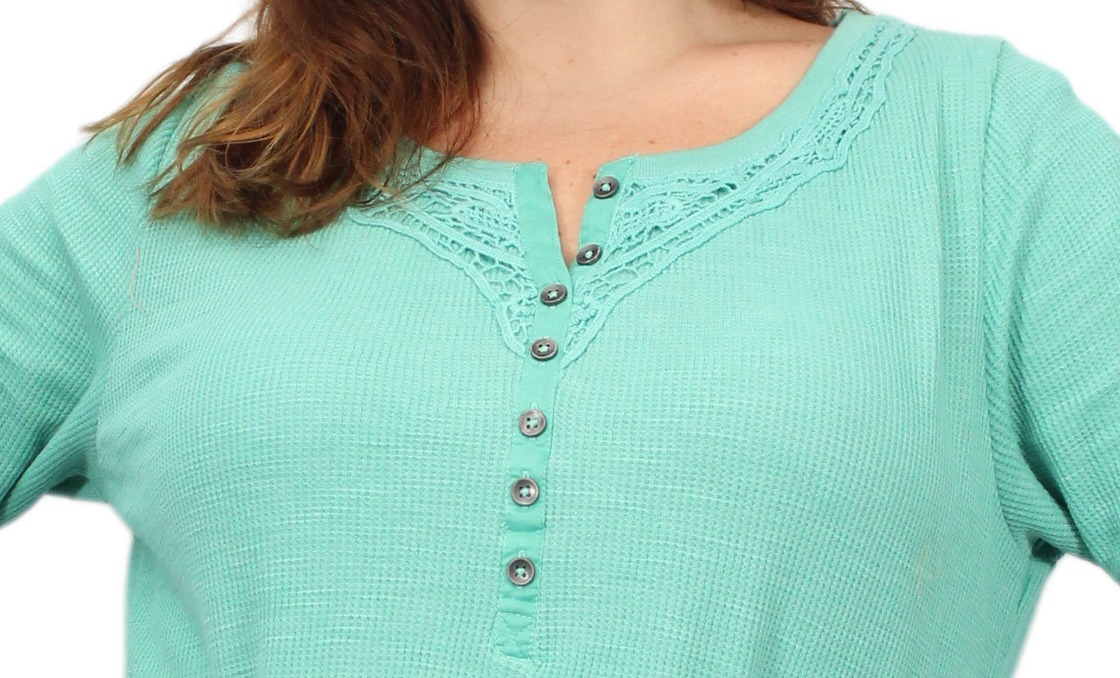 Blusa Remera Sonoma Botones Detalles Encaje T. Grande Import - Imagen 25