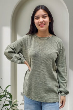 Blusa Sweater Manga Larga Costura Inversa Importado India