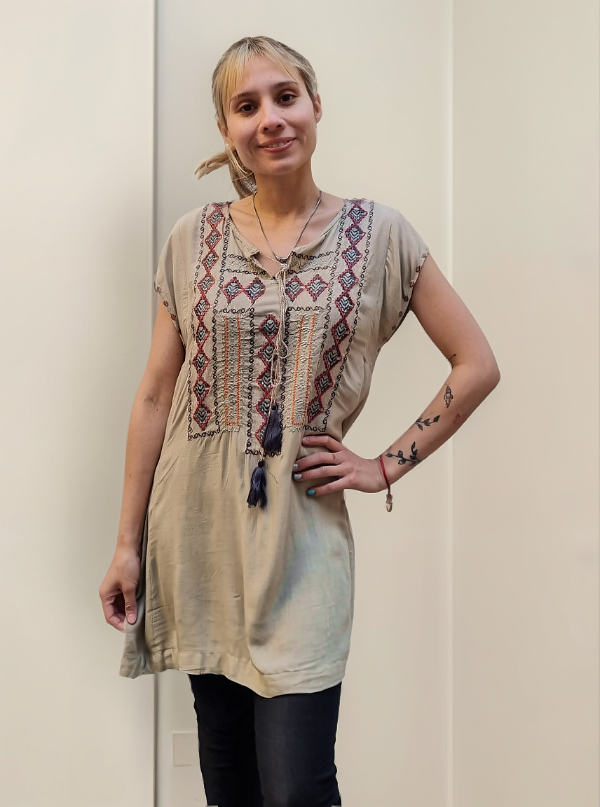 Blusa Vestido Bordado Cordon Talles Grandes - Imagen 22