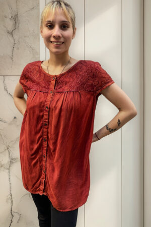 Blusa Hindu Janta Bordada M3/4 Colores Divina Super Cómoda