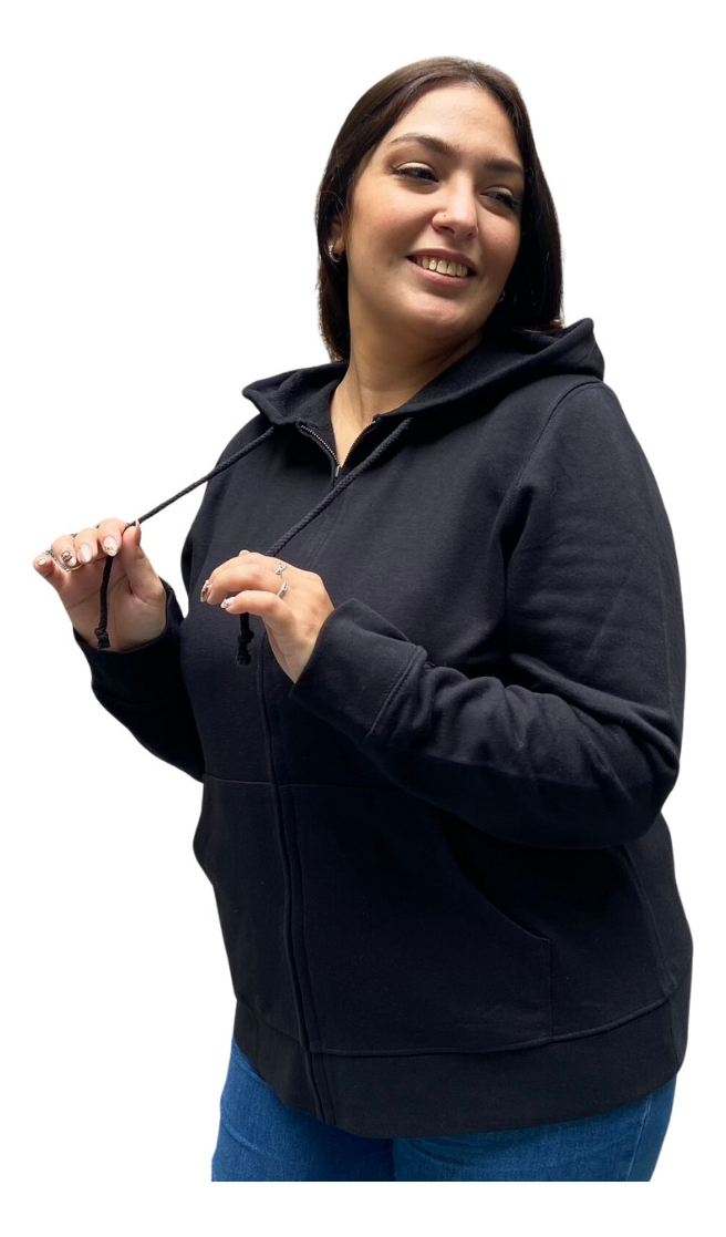 Campera Hoodie Mujer Talles Grandes Abrigada Algodón Premium - Imagen 26