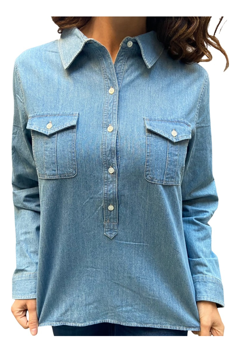 Camisa Blusa Jeans Mujer Talles Grandes Importada Premium - Imagen 14