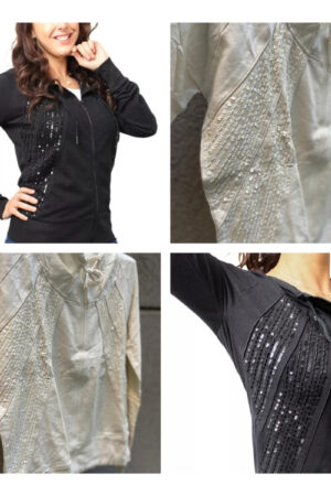 Hoodie Campera Buzo Mavi Mujer Negra Algodón Importad Divina