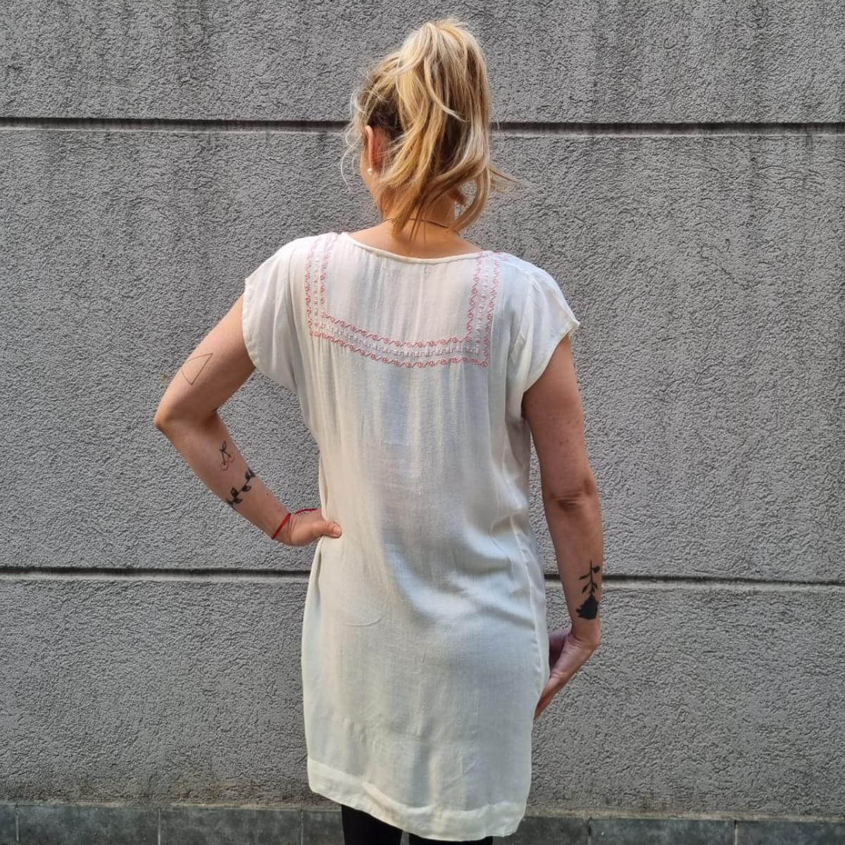 Blusa Vestido Bordado Cordon Talles Grandes - Imagen 8