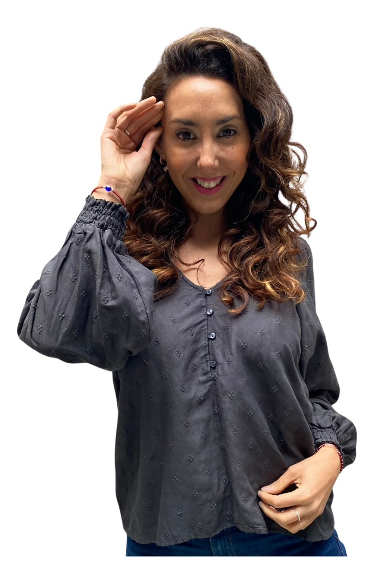 Camisa Blusa Mujer Talles Grandes Bordado Flores Algodón - Imagen 4