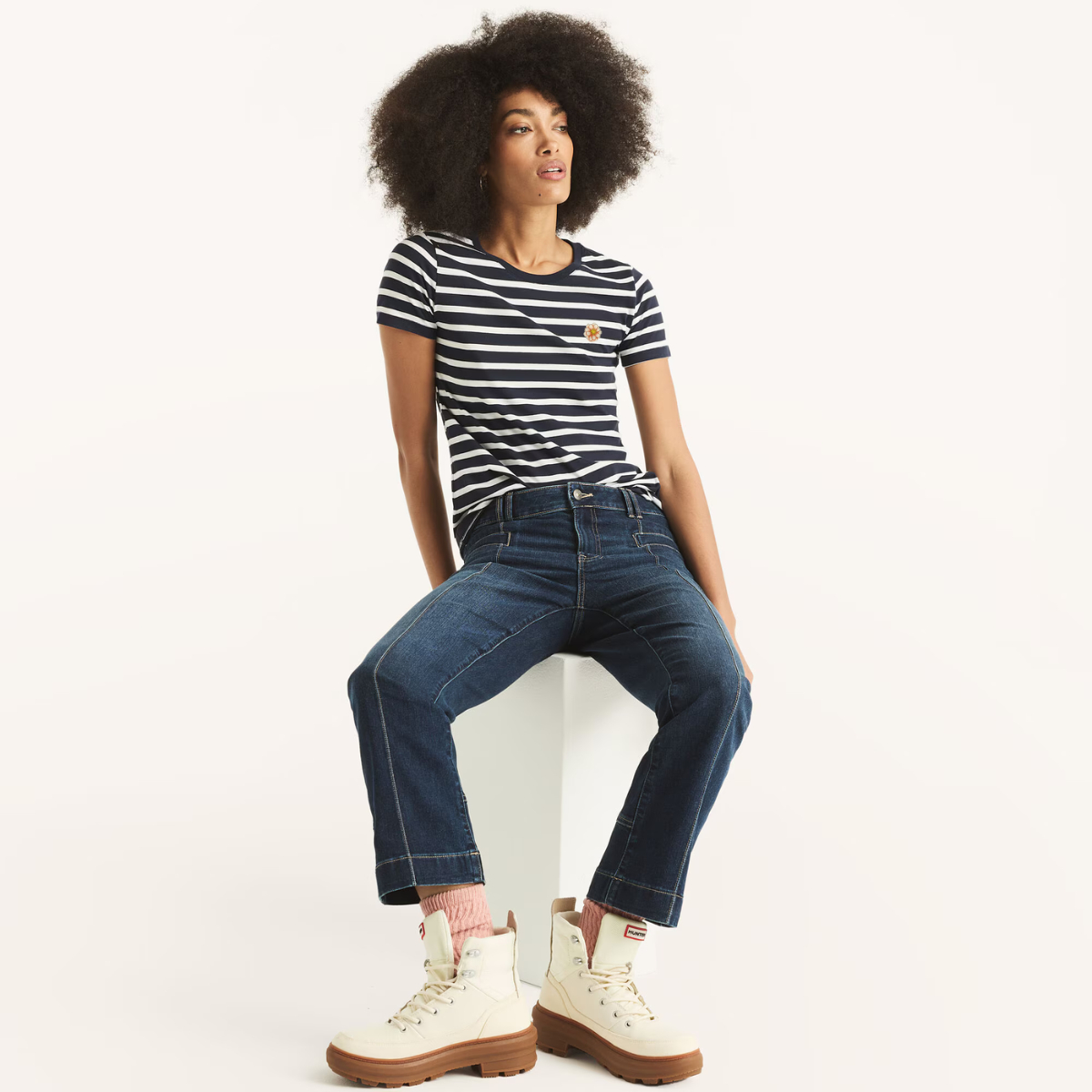 Remera Manga Corta Rayada Algodon 100% Importado India Mujer - Imagen 3