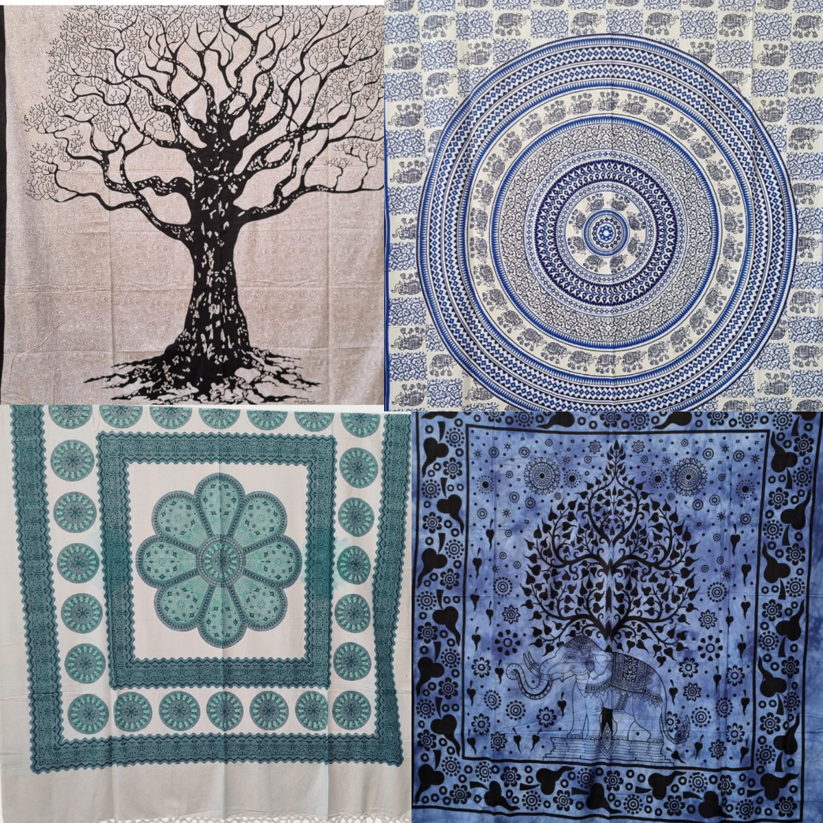 Manta Hindu Rustica Flecos 2 Plazas Diseños Importados - Imagen 84