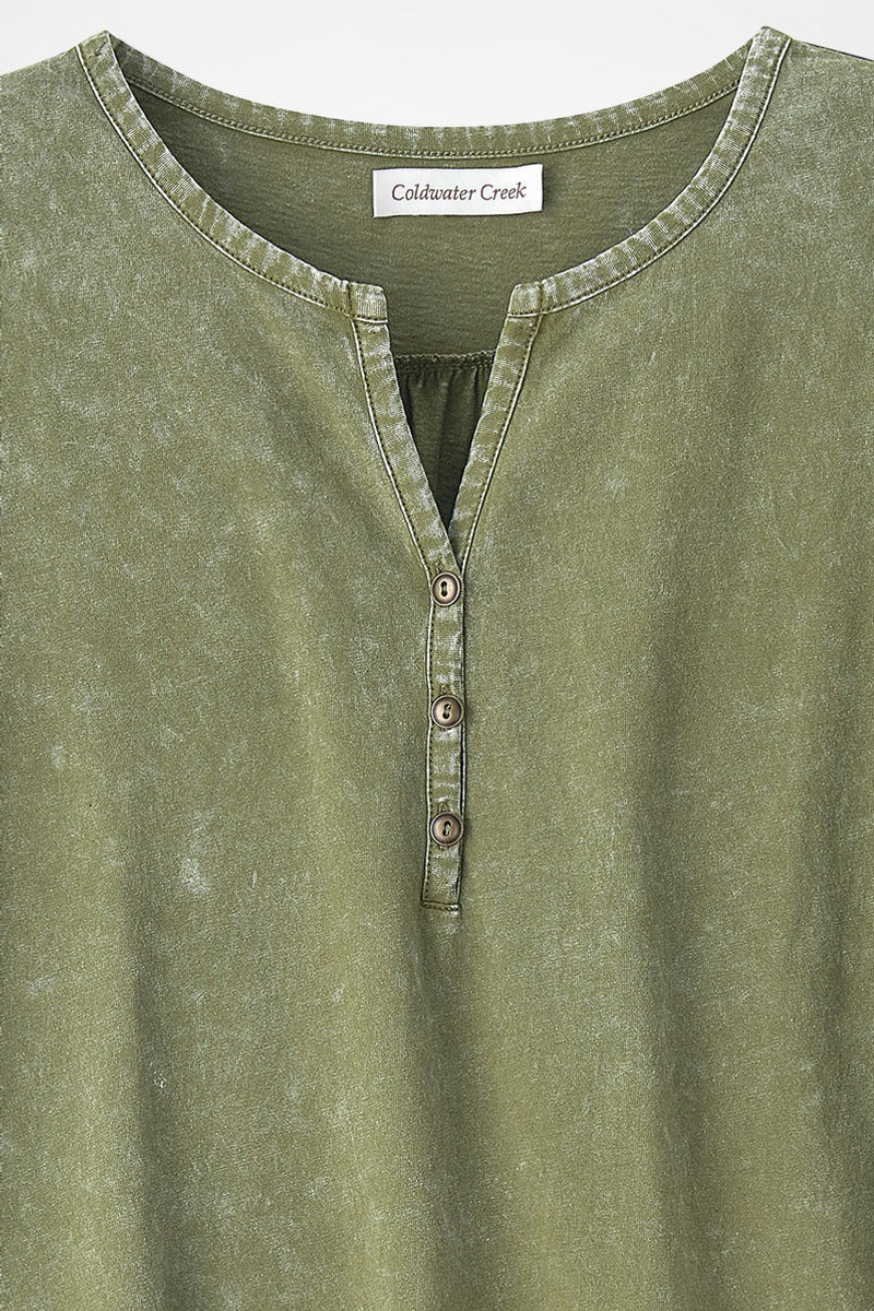 Blusa Remera Coldwater Creek Vintage-wash Henley Talle Grand - Imagen 12