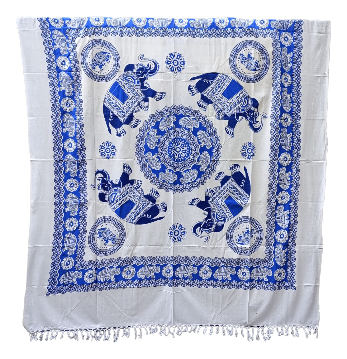 Manta Hindu Rustica Flecos 2 Plazas Diseños Importados - Imagen 63