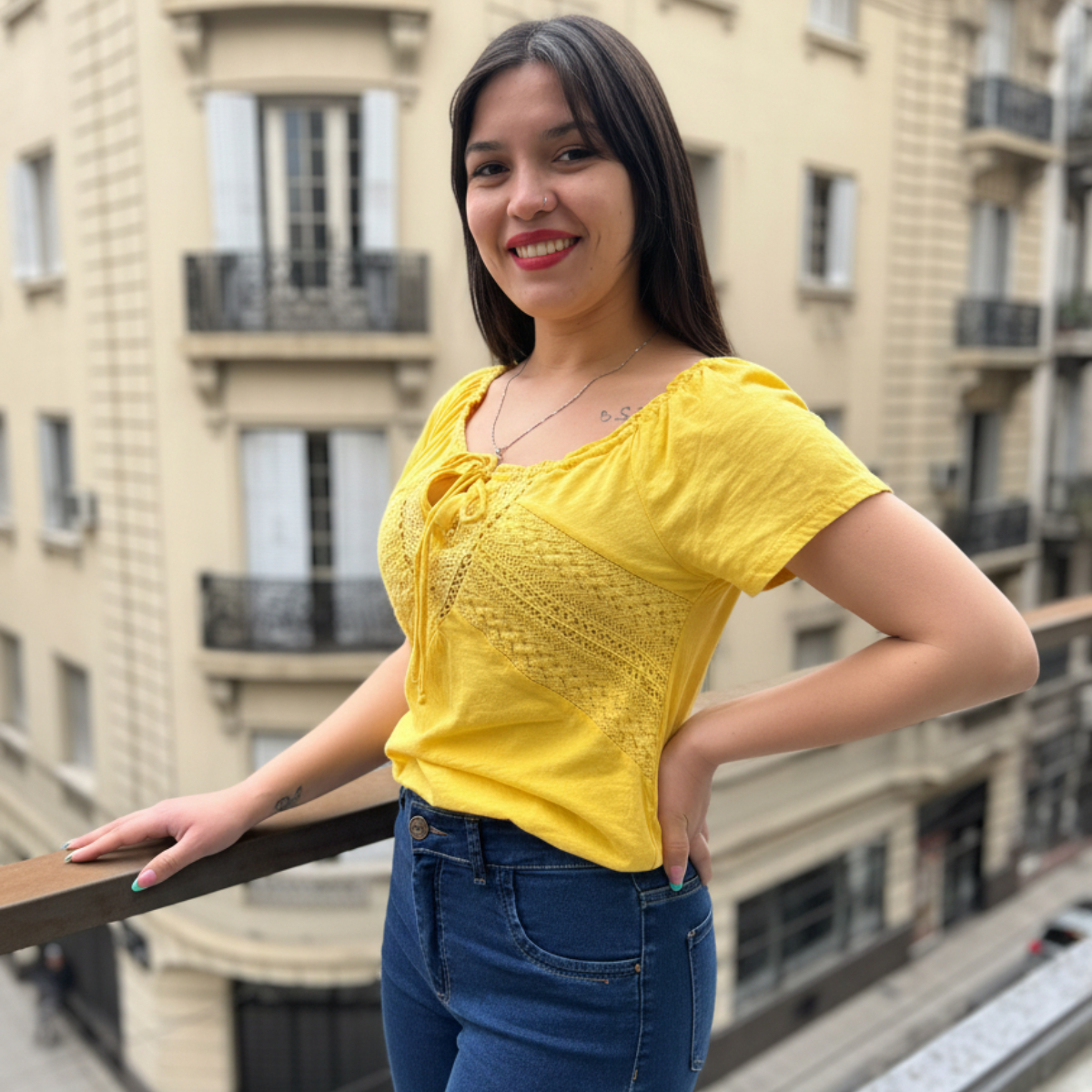 Blusa Lucky Brand Manga Corta Verano Mujer Algodón Importado - Imagen 3