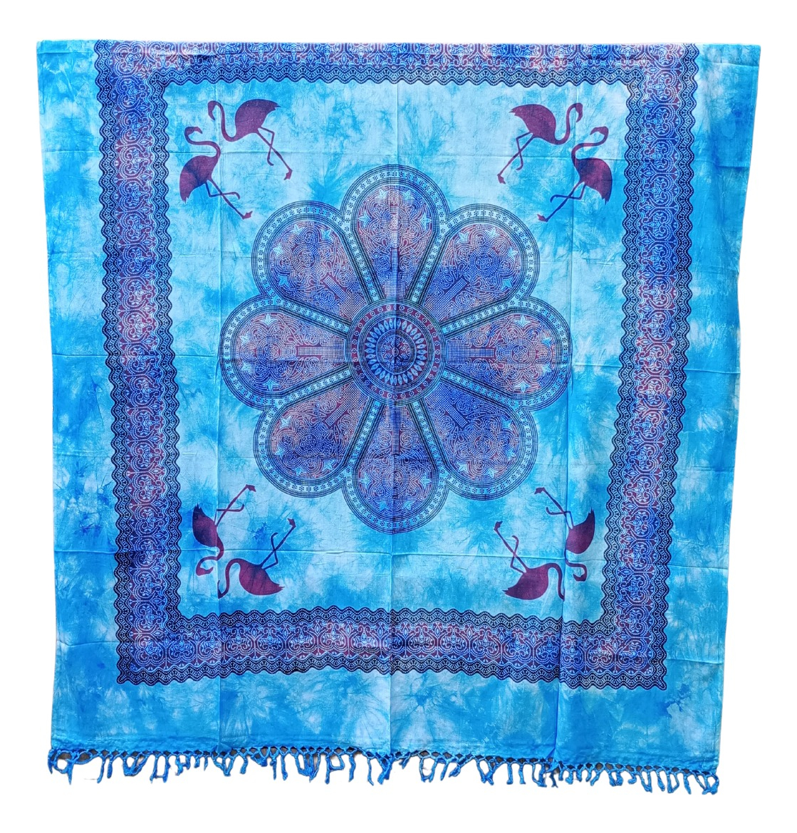 Manta Hindu Rustica Flecos 2 Plazas Diseños Importados - Imagen 14