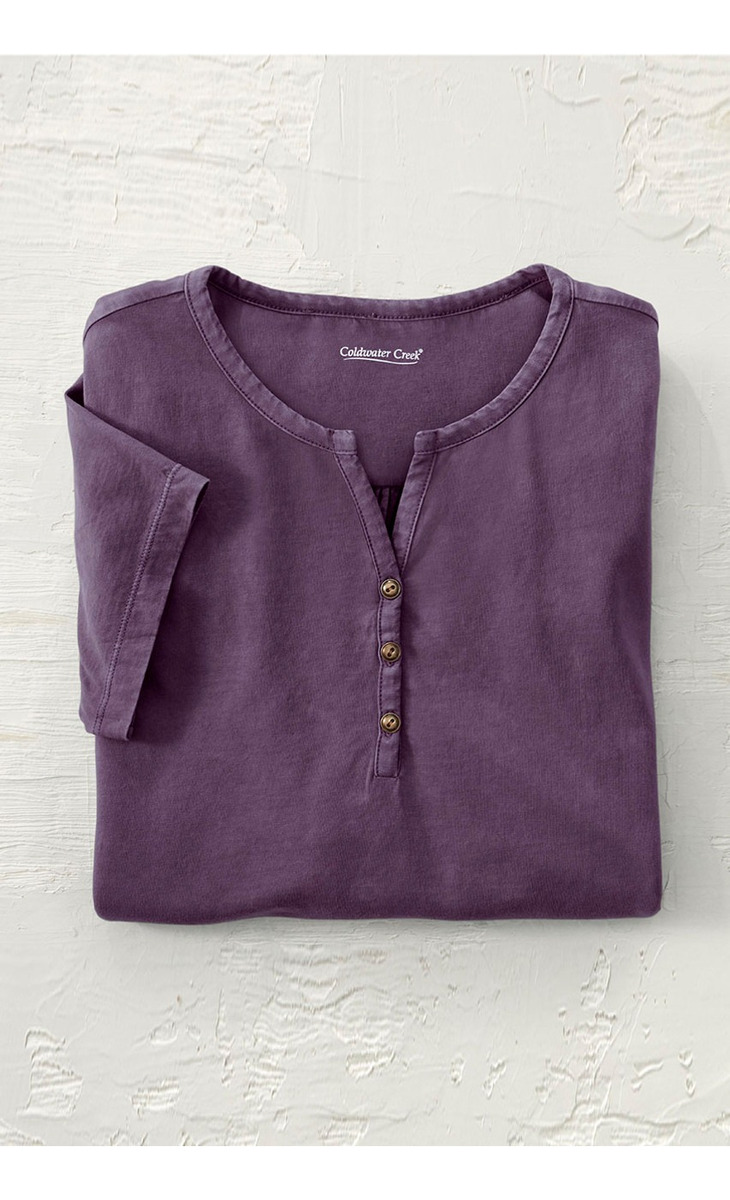 Blusa Remera Coldwater Creek Vintage-wash Henley Talle Grand - Imagen 20