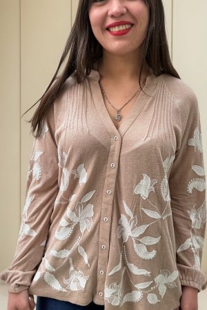 Saco Lucky Brand Bordado Abotonado Ml Mujer Importado India