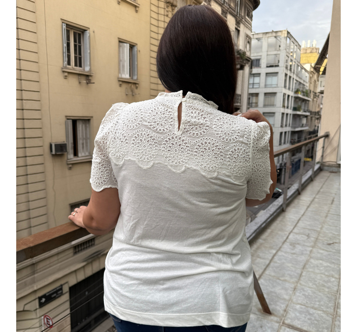 Blusa Remera Next Broderie Manga Corta Mujer Importado India - Imagen 6