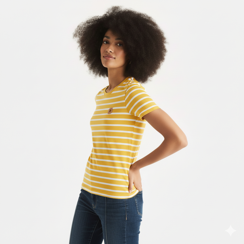 Remera Manga Corta Rayada Algodon 100% Importado India Mujer - Imagen 15