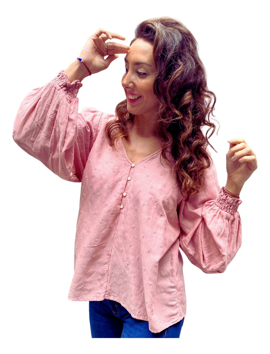 Camisa Blusa Mujer Talles Grandes Bordado Flores Algodón - Imagen 7