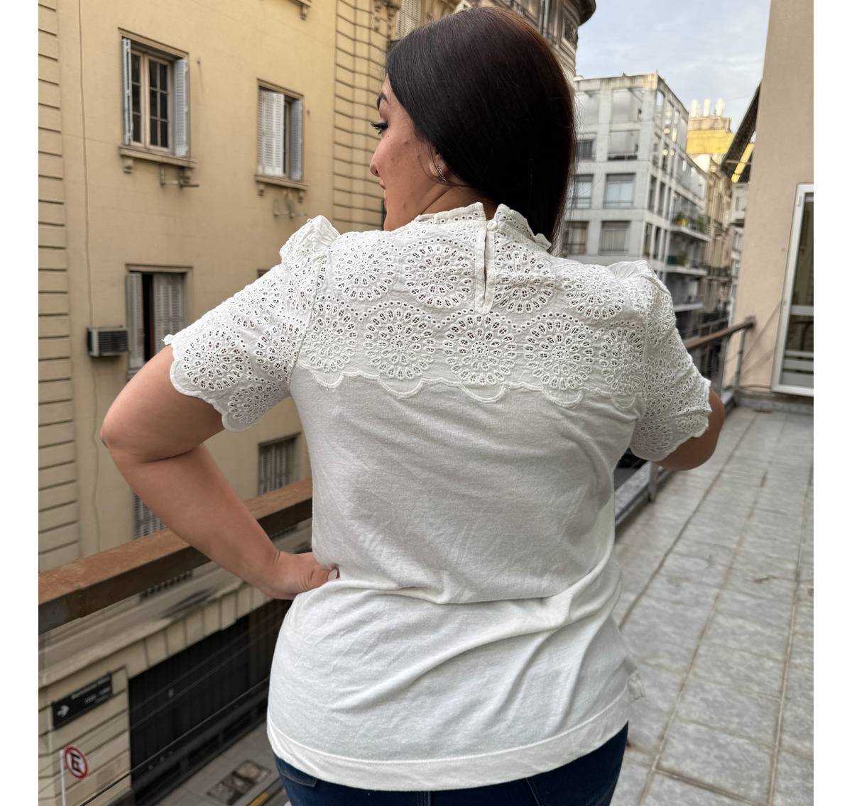 Blusa Remera Next Broderie Manga Corta Mujer Importado India - Imagen 7