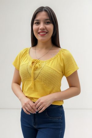 Blusa Lucky Brand Manga Corta Verano Mujer Algodón Importado