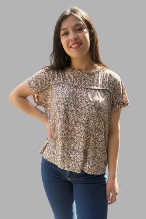 Blusa Lucky Brand Print Manga Corta Mujer Verano Importado