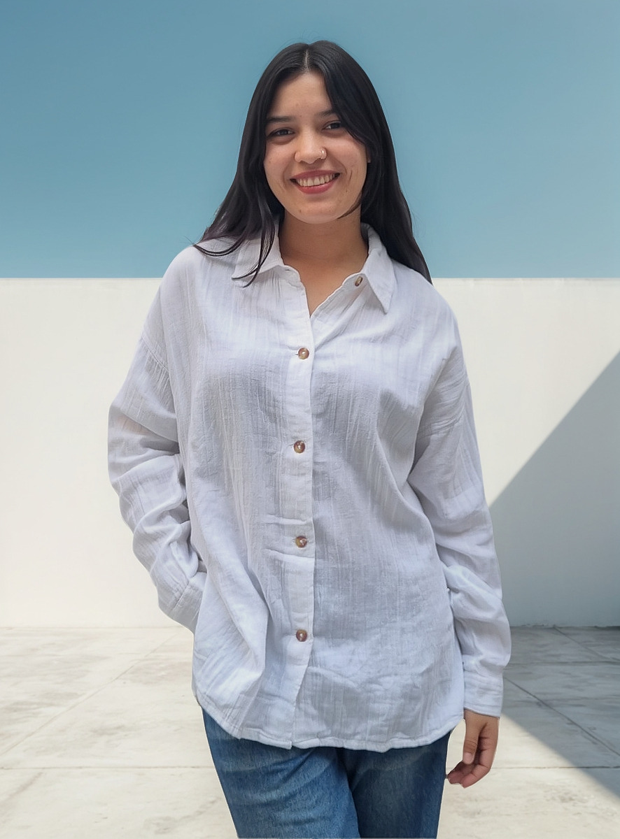 Camisa Blusa Mujer Talles Grandes Algodón Importado Premium