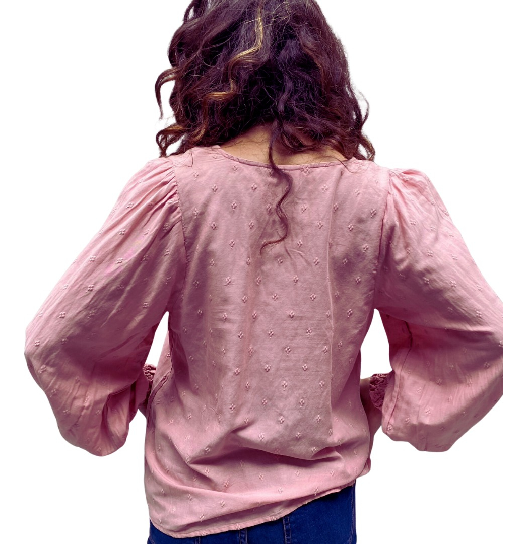 Camisa Blusa Mujer Talles Grandes Bordado Flores Algodón - Imagen 9